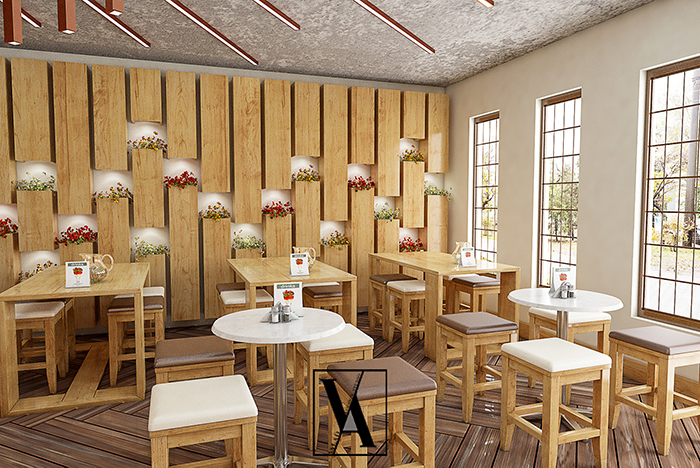 طراحی داخلی رستوران مازوکس